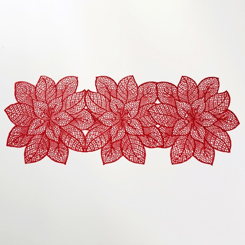 2X PVC Hollow Flower Shape Table Runner Mat Cover Tablecloth Deco Waterproof Set - Picture 11 of 15