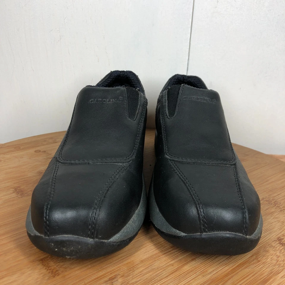 Carolina Zapatos de Trabajo Mujer 6.5 M Cuero Negro Puntera de Acero Mocasines Zapatilla Sin Cordones Foto 3 de 4