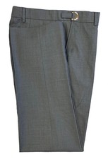 Boys Grey Suit Pants Flat Front High Quality 100 Wool Slim Fit 22" Waist
