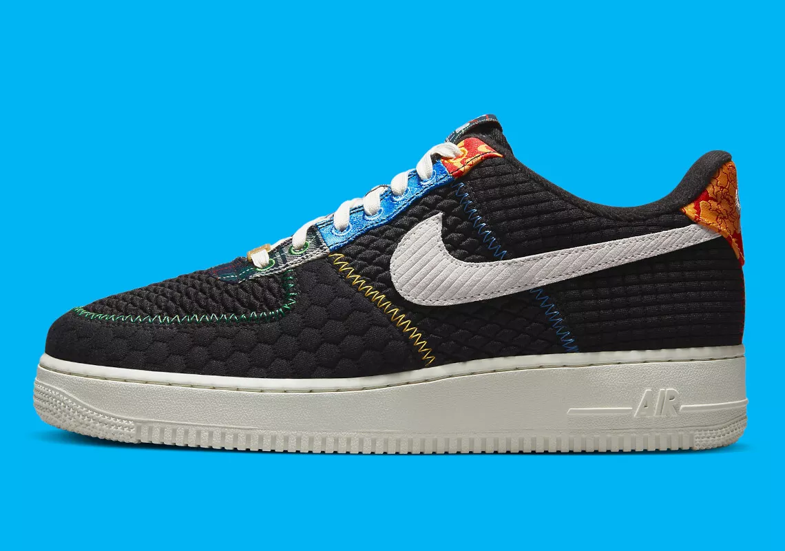 Nike Air Force 1 07 LV8 Low Black Multi Material Multicolor DZ4855