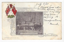 Atkinson Bros. 1905 Photo Vignette Postcard Lumber Scene South River Canada
