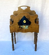 Antique 19th Century Carved Walnut Wood Magazine Rack - Rare!!
