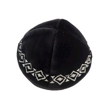 Kipah Kippot Kippah 21 cm Size  Black Velvet 4 Sections Yarmulke Keppah Kipa