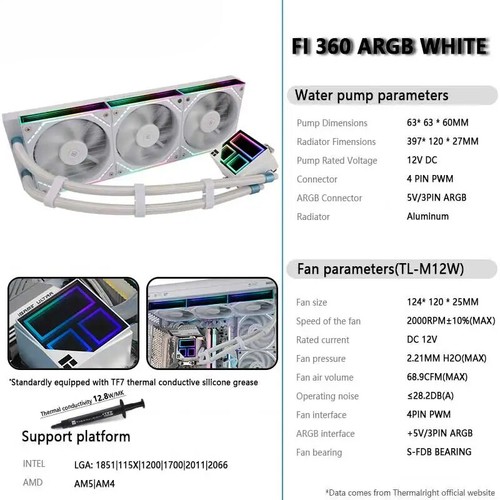 All-in-one Water Cooling Radiator,Divine Light Synchronization,Support LGA1700 - Afbeelding 8 van 21