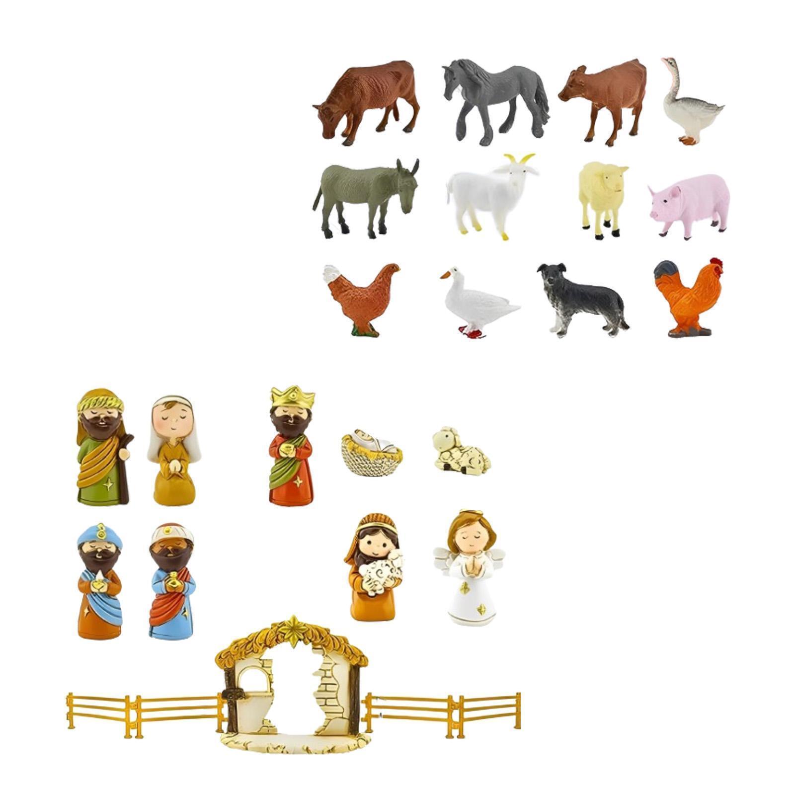 24x Krippen-Adventskalender 2024 Christliche Statue für Mädchen Kinder