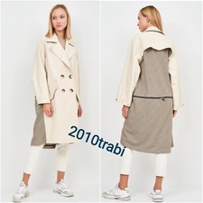 ZARA TRENCH DOPPIOPETTO BEIGE CHIARO CONTRASTO OVERSIZE TAGLIA M
