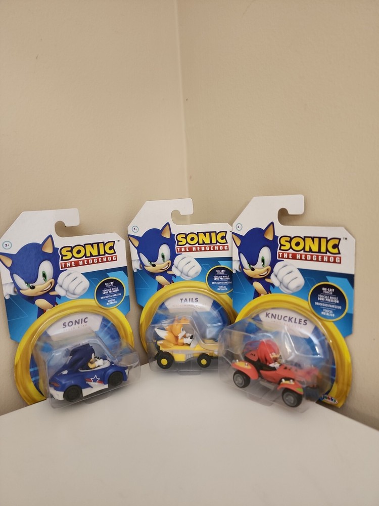 Sonic The Hedgehog Die-Cast Vehicles Sonic Tails Knuckles Set of 3