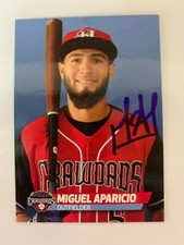 Miguel Aparicio 2019 Signed Hickory Crawdads Team Card