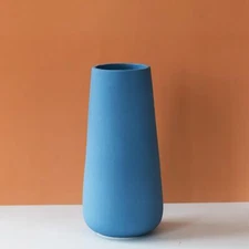 Blue Ceramic Vase 7.7" H Minimalist Modern Home Decoration Matte Design for F...