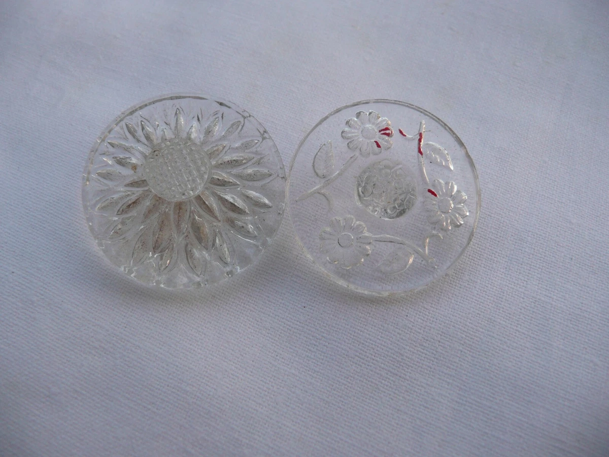 Bouton Ancien Bombé Transparent - Mercerie Vintage (lot 204)
