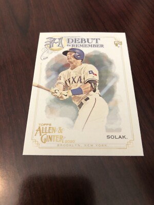 2020 Topps Allen and Ginter Debut to Remember #DTR-24 Nick Solak RC *Mint*
