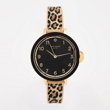 Kate Spade Ladies Watch Park Row Black Dial Leopard Polyurethane KSW1485