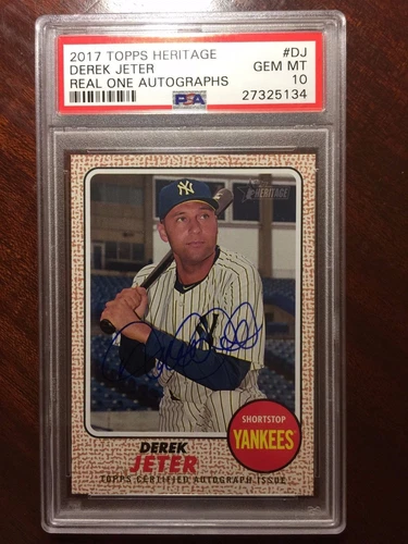 RARE 2017 Topps Heritage DEREK JETER #roa-dj Real One Auto PSA 10 - GEM MINT