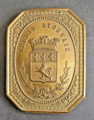 PLAQUE DE GARCON DE RECETTES POUR LE CREDIT LYONNAIS-LAITON - Photo 1/2