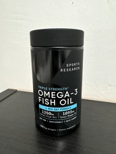 Sports Research Triple Strength Omega-3 Fish Oil 150 Softgels 1250mg EXP 07/2027
