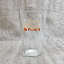 Evan Williams Peach Bourbon Pint Glass Embossed Peach Logo Textured 16oz Barware