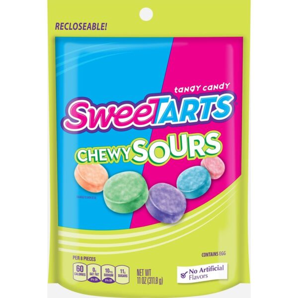 SweeTarts Shockers Chewy Sours Candy Packs: 24-Piece Box