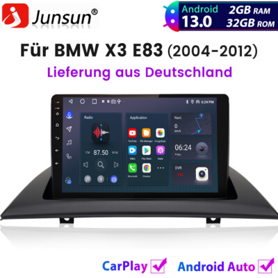 Für BMW X3 E83 2004-2012 Autoradio 9'' Android 13 GPS NAVI WIFI BT Carplay 2+32GB