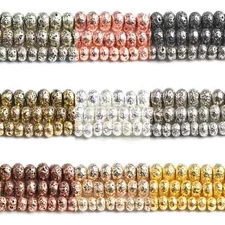 6/8/10mm Multicolor Natural Volcanic Lava Rondelle Abacus Beads for Jewelry DIY