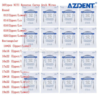 20X Dental Ortho Super Elastic NITI Arch Wires Reverse Curve Round/Rectangular