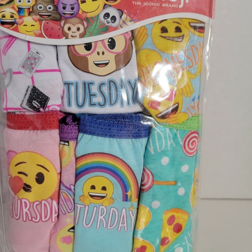 Girls Emojis Underwear Briefs 100% Cotton 7 Pack Size 4 NEW - Picture 3 of 5