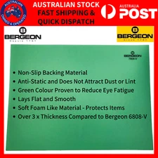 Bergeon 7808-V Swiss Watchmakers Jewelers Green Work Mat Bench Top Non-Slip