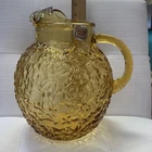Vintage 1960's Anchor Hocking Glass Honey Gold Lido Milano 96-ounce Pitcher