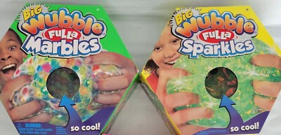 Lot of 2 Big Wubble Fulla - Marbles, Sparkles - Squishy Ball