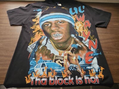 Backstock Co Lil Wayne Hot Boyz Shirt All Over Print Hip Hop Music Men's XL New 