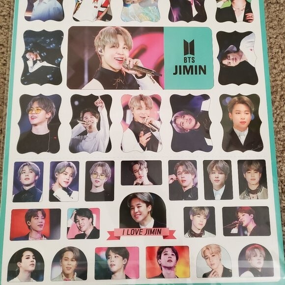 Collectible Lot of 12 BTS Park Jimin Glossy Premium Posters Sheet