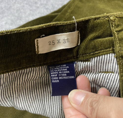 Madewell Pants Womens 25 x 32 Green Corduroy Skinny - Picture 10 of 12
