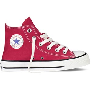 converse nere alte con cuore rosso