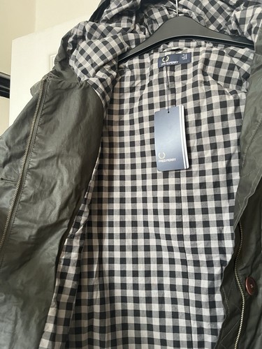 Fred Perry Parka Coat Jacket Womens Fishtail Gingham Lined Oversized 10 (fit 12) - Picture 5 of 10
