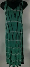 Women's AB Studio Tye Dye Black Mint Green White Maxi Dress Size 6