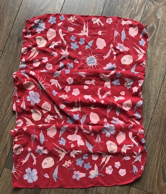 Fabric Frontline Zurich Seide Schal Seidentuch Silk Scarf Floral Flower Rare