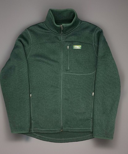 L.L. Maglione Bean Forest verde pile giacca zip intera uomo taglia L Freeport Maine