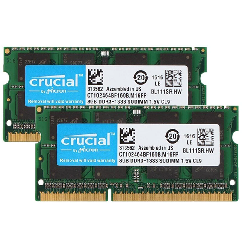 Crucial 16GB Kit 2 x 8GB DDR3 1333 MHz PC3-10600 Laptop RAM Sodimm Memory 1.5V - Image 3 of 4