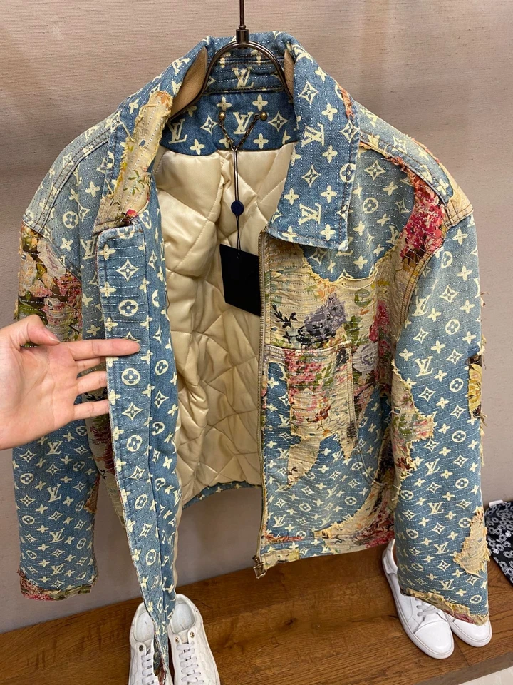 Louis Vuitton Vintage Floral Patch Denim Jacket, Monogram, Cotton/Silk Blend - Image 3 of 4