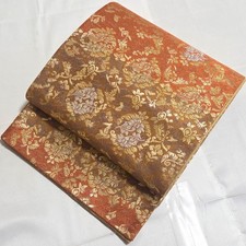 Luxury Silk Kimono with Bird Arabesque Gold Thread 6-Pattern Japan