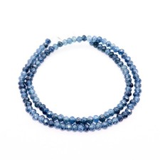 AAA Blue Sapphire Bead Necklace 4mm Rondelle Faceted Beads Blue Sapphire Gems