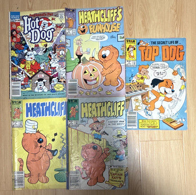Heathcliff & Hot Dog Top Dog Comic Book Lot of 5 Archie/Star Comics Copper Age