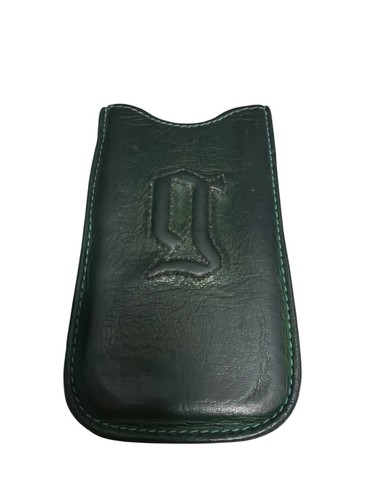 Vintage John Galliano Dark Green Leather iPhone Sleeve Case Embossed Logo