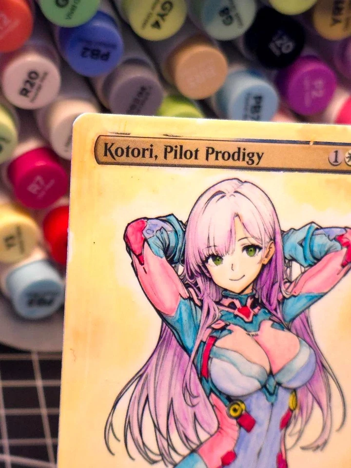Kotori, Pilot Prodigy - MTG *Altered Hand Colored Original Art Anime - V2 - 1122 - Image 3 of 4