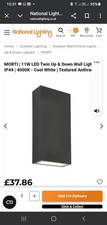 SAXBY MORTI- 11W LED TWIN UP & DOWN WALL LIGHT IP44 4000K. BRAND NEW