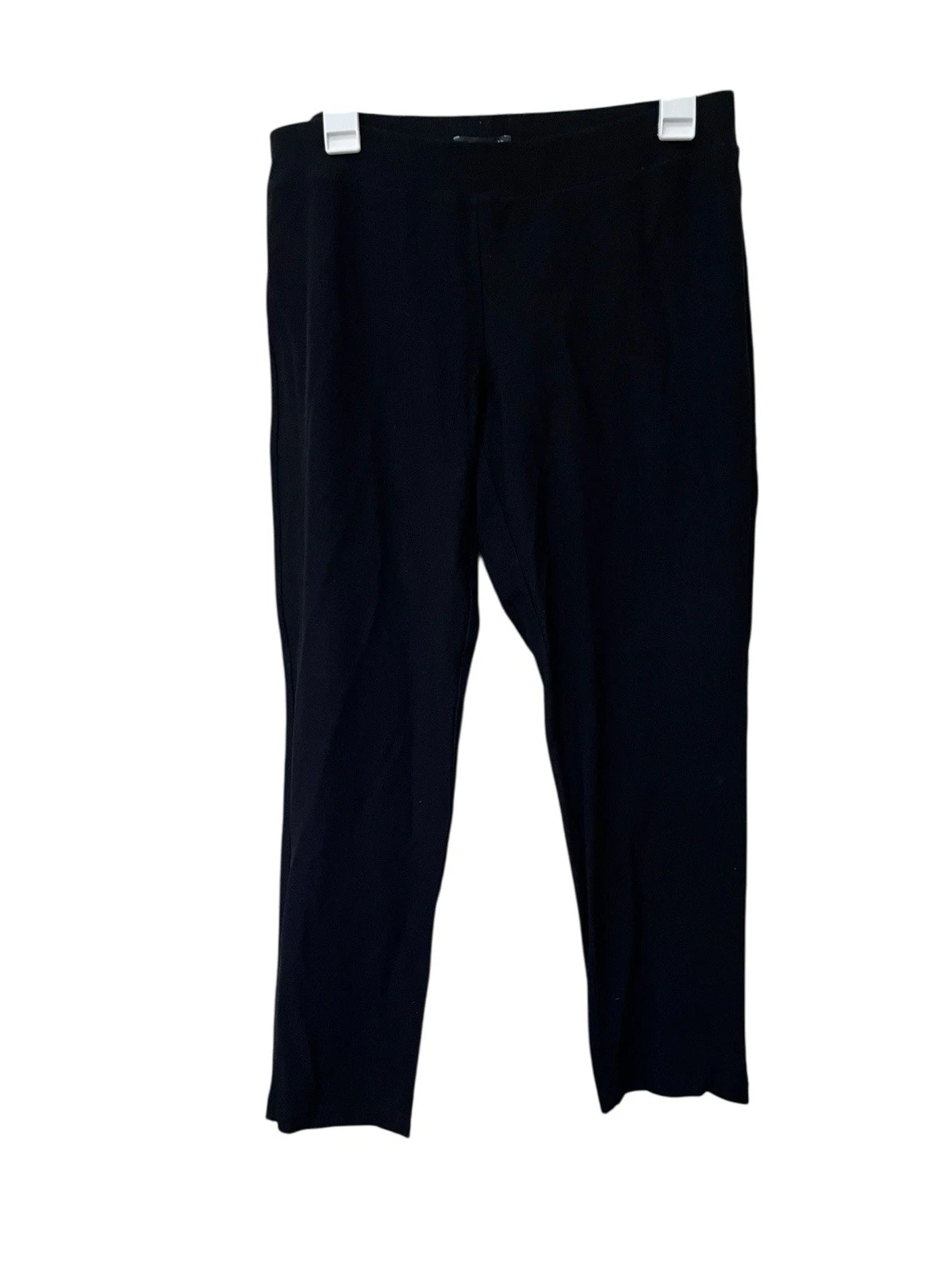 Eileen Fisher Black Pull-On Ankle Pants Leggings Women's Sz M Stretch