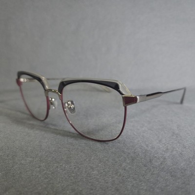 Coco and Breezy CB Groove 102 Eyeglass Frames Burgundy Black Silver 53-19-150
