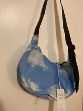 NWT BAGGU Clouds Print Medium Crescent Crossbody Bag Whimsy Fairy