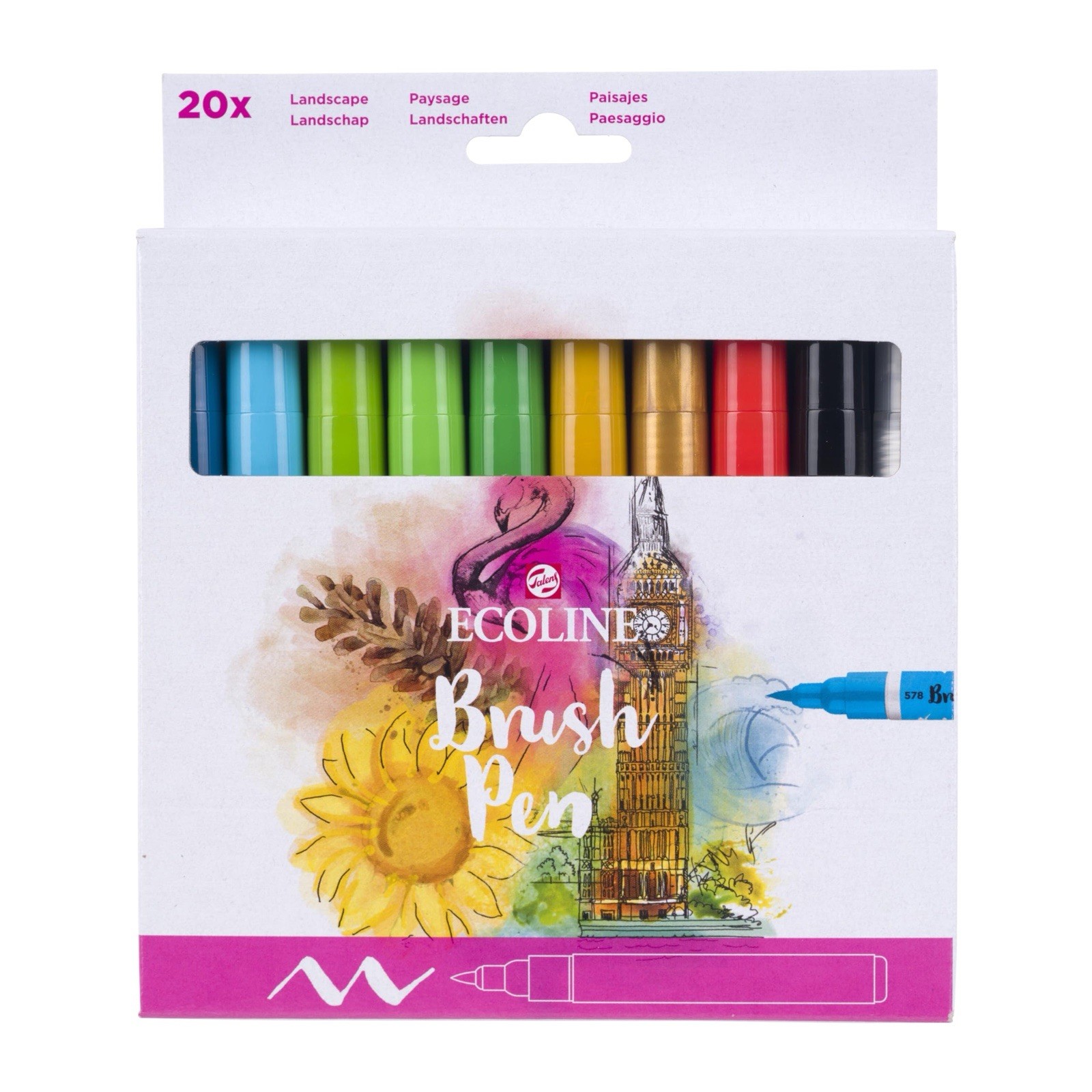Royal Talens : Ecoline : Watercolour Brush Pen : Set of 20