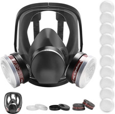 Full Face Respirator Mask - Reusable Large Face Gas Mask Professional Breathing