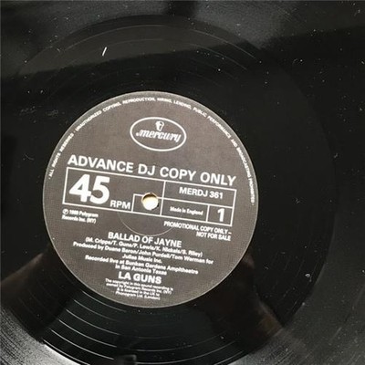 L.A. GUNS BALLAD OF JAYNE 12'' 1989 promo with kiss my love + over the edge - bot